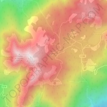 Tavogna topographic map, elevation, terrain
