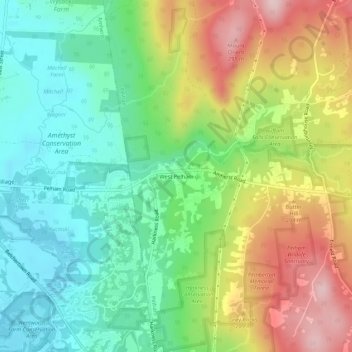 West Pelham topographic map, elevation, terrain