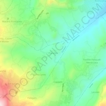 Pianetto topographic map, elevation, terrain