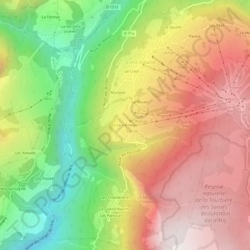 Le Cernix topographic map, elevation, terrain