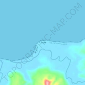 Cahuita topographic map, elevation, terrain