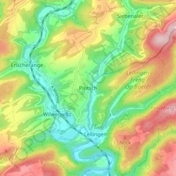 Pintsch topographic map, elevation, terrain