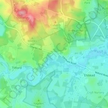 Charleshill topographic map, elevation, terrain