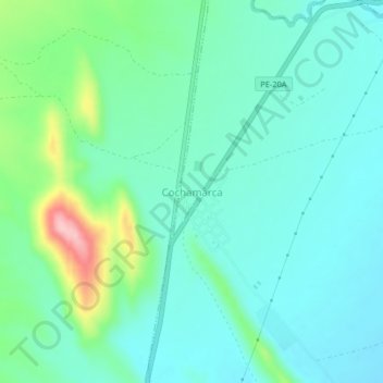 Cochamarca topographic map, elevation, terrain