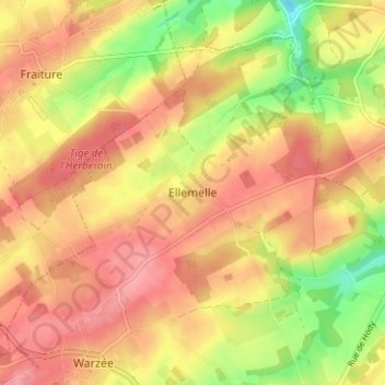 Ellemelle topographic map, elevation, terrain