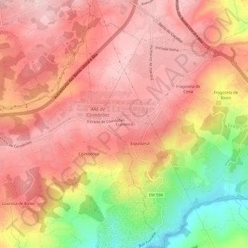 Cumieira topographic map, elevation, terrain