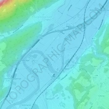 Oberlangkampfen topographic map, elevation, terrain