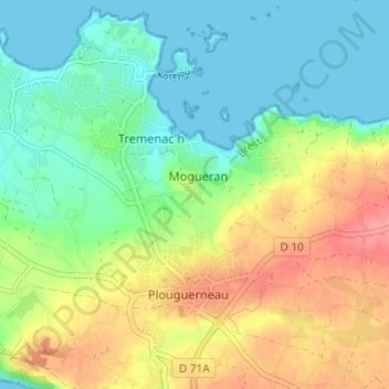 Gavre topographic map, elevation, terrain