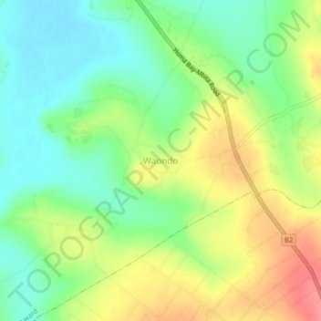 Waondo topographic map, elevation, terrain