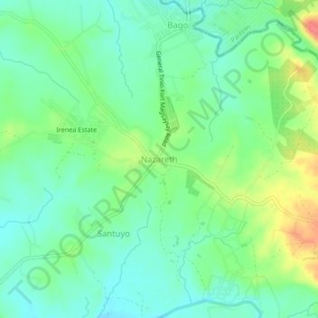 Nazareth topographic map, elevation, terrain