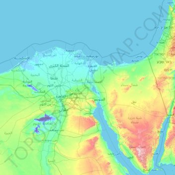 Ismailia Governorate topographic map, elevation, terrain