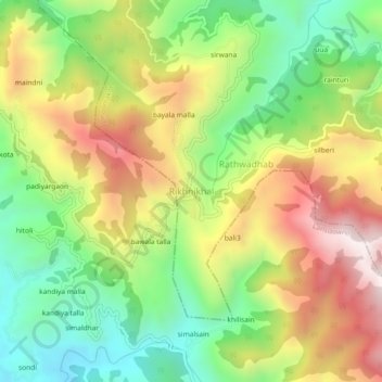 Rikhnikhal topographic map, elevation, terrain