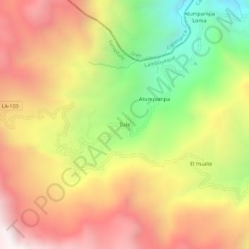 Tute topographic map, elevation, terrain