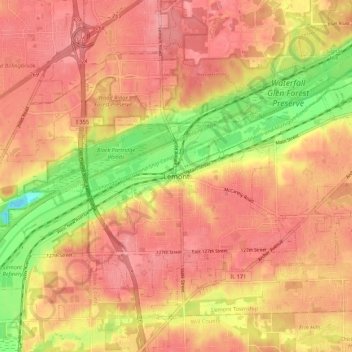 Lemont topographic map, elevation, terrain