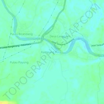 Kampung Pulau topographic map, elevation, terrain