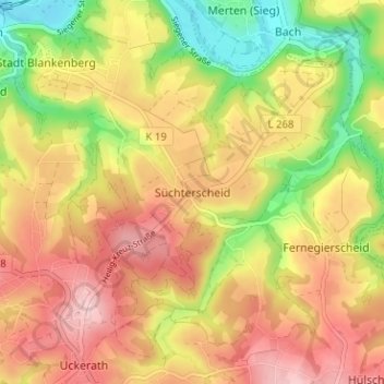 Süchterscheid topographic map, elevation, terrain