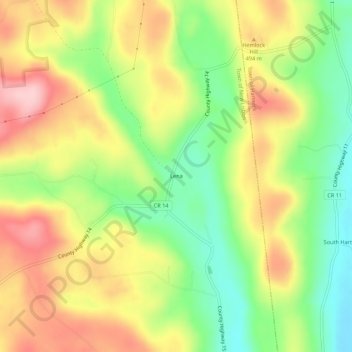 Lena topographic map, elevation, terrain