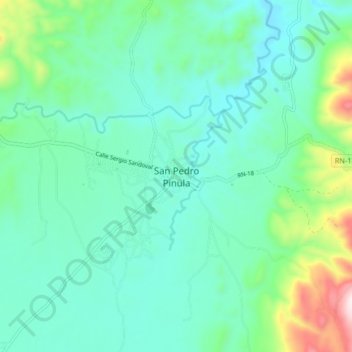 San Pedro Pinula topographic map, elevation, terrain