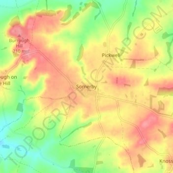 Somerby topographic map, elevation, terrain