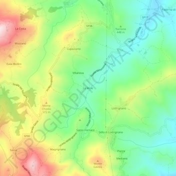 Le Mole topographic map, elevation, terrain