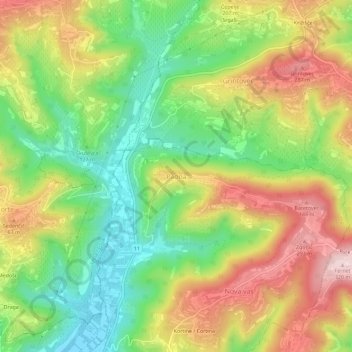 Padna / Padena topographic map, elevation, terrain