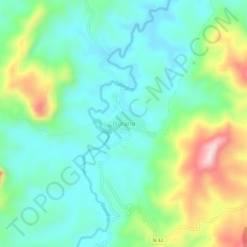Isorana topographic map, elevation, terrain