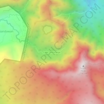 Lake Duminagat topographic map, elevation, terrain