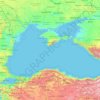 Black Sea topographic map, elevation, terrain