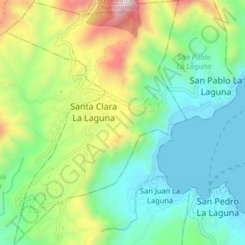 Santa Clara La Laguna topographic map, elevation, terrain