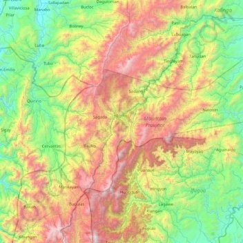 Mountain Province topographic map, elevation, terrain