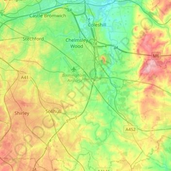 River Blythe topographic map, elevation, terrain