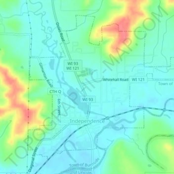 Independence topographic map, elevation, terrain