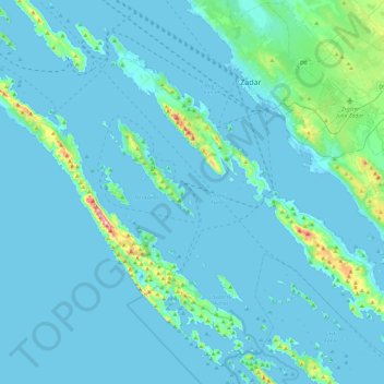Općina Sali topographic map, elevation, terrain
