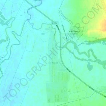 Якимово topographic map, elevation, terrain