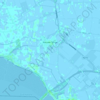 Nieuwe-Tonge topographic map, elevation, terrain
