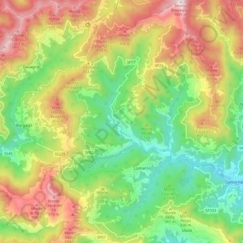 Lumarzo topographic map, elevation, terrain