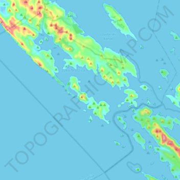 Park prirode Telašćica topographic map, elevation, terrain