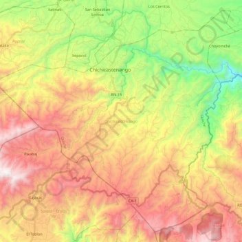 Chichicastenango topographic map, elevation, terrain