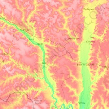 Kollo topographic map, elevation, terrain