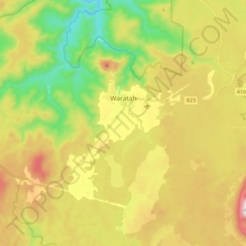 Waratah topographic map, elevation, terrain
