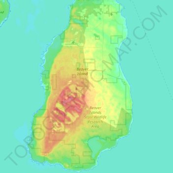 Peaine Township topographic map, elevation, terrain