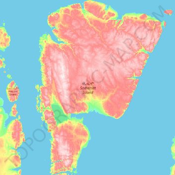 Isla Somerset topographic map, elevation, terrain