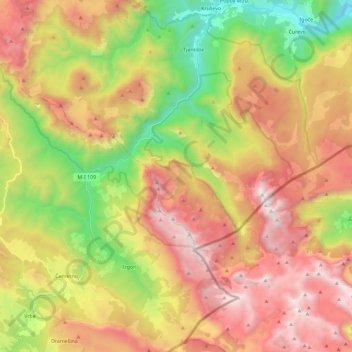 Sutjeska topographic map, elevation, terrain