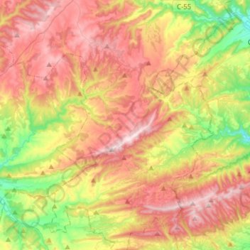 Pinós topographic map, elevation, terrain