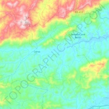 Cervo topographic map, elevation, terrain
