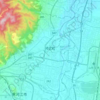 Kahoku topographic map, elevation, terrain