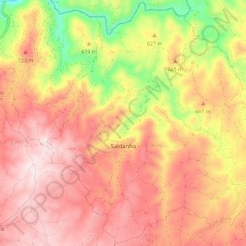 Saldanha topographic map, elevation, terrain