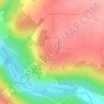 Boitron topographic map, elevation, terrain