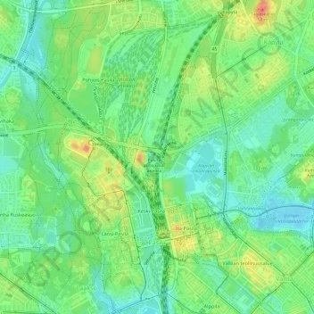Pasila topographic map, elevation, terrain