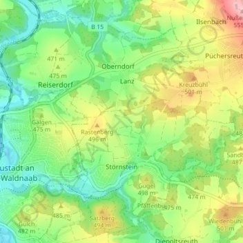 Störnstein topographic map, elevation, terrain